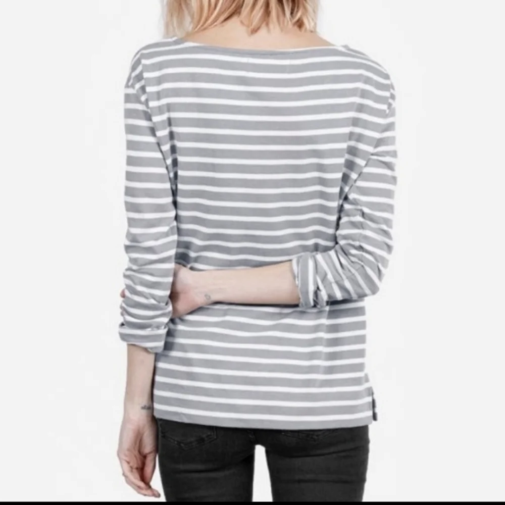 Everlane Sz S Heavyweight striped boatneck top - Picture 2 of 7